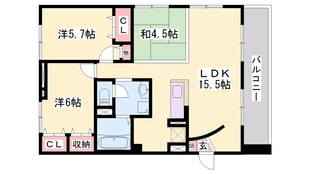 パークハイム弐番館Aの物件間取画像